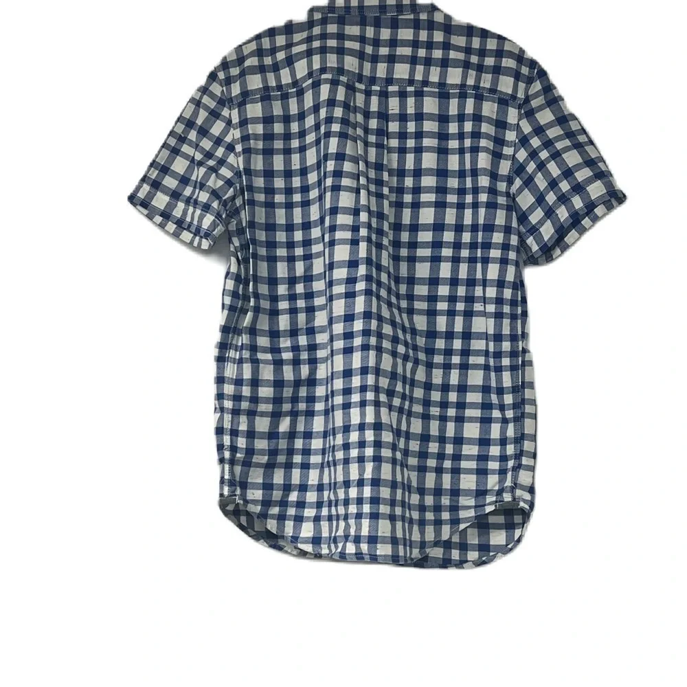 Gap Kids Boys blue check short sleeve button down size s 6-7